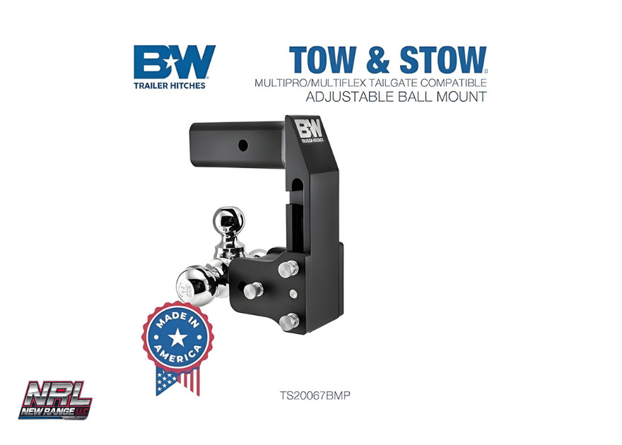 B&W TS20067BMP 3-Ball Tow & Stow Hitch – 7″ Drop / 7.5″ Rise