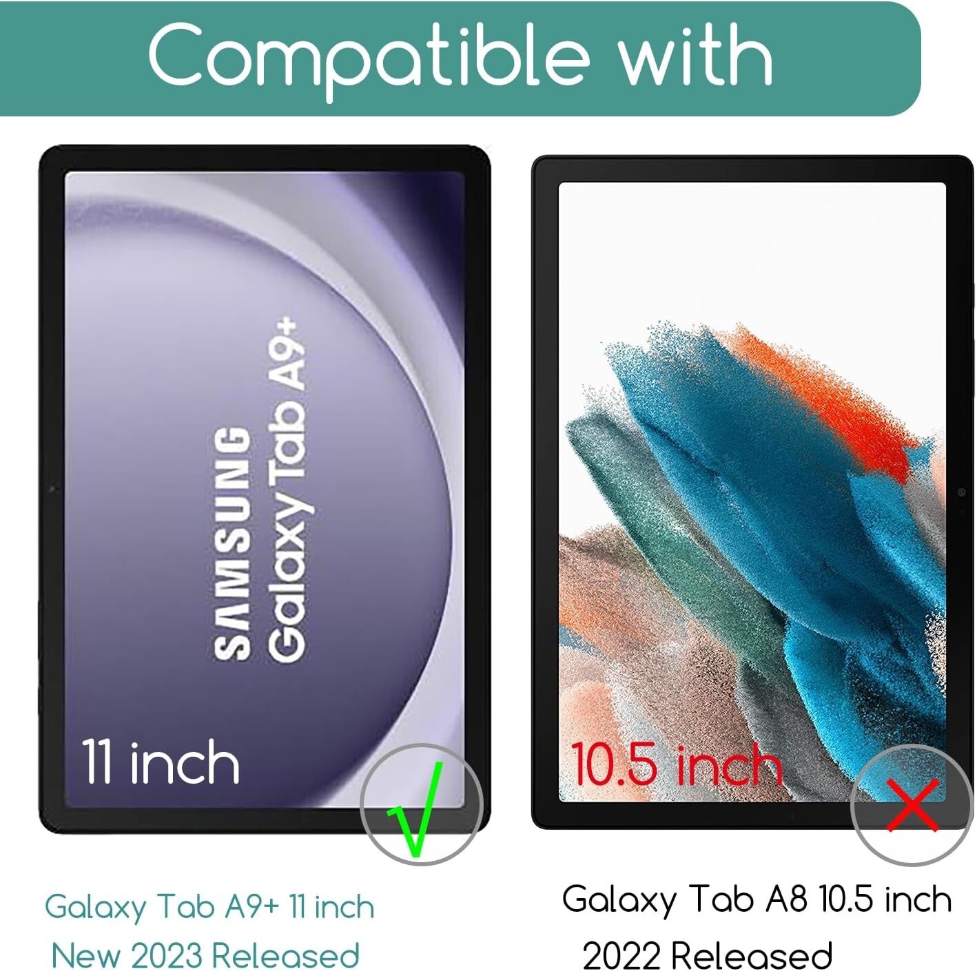 (2 Pack) Samsung Galaxy Tab A9 Plus / A9+ 5G 11" Screen Protector Tempered Glass
