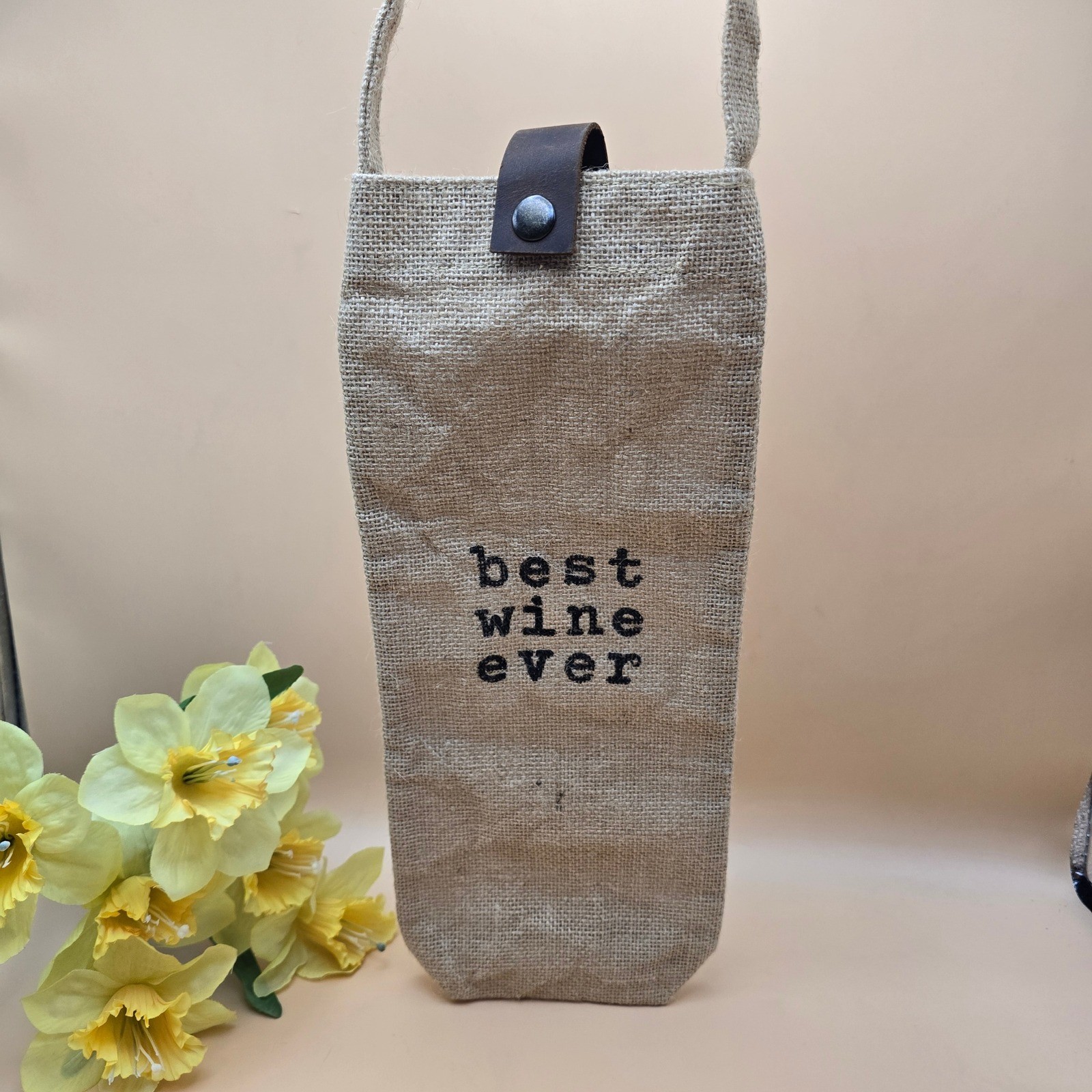 Wine Lovers Gift Set Book Towels Burlap Bag Woozie Sleeve Wine Decor 6 Pc