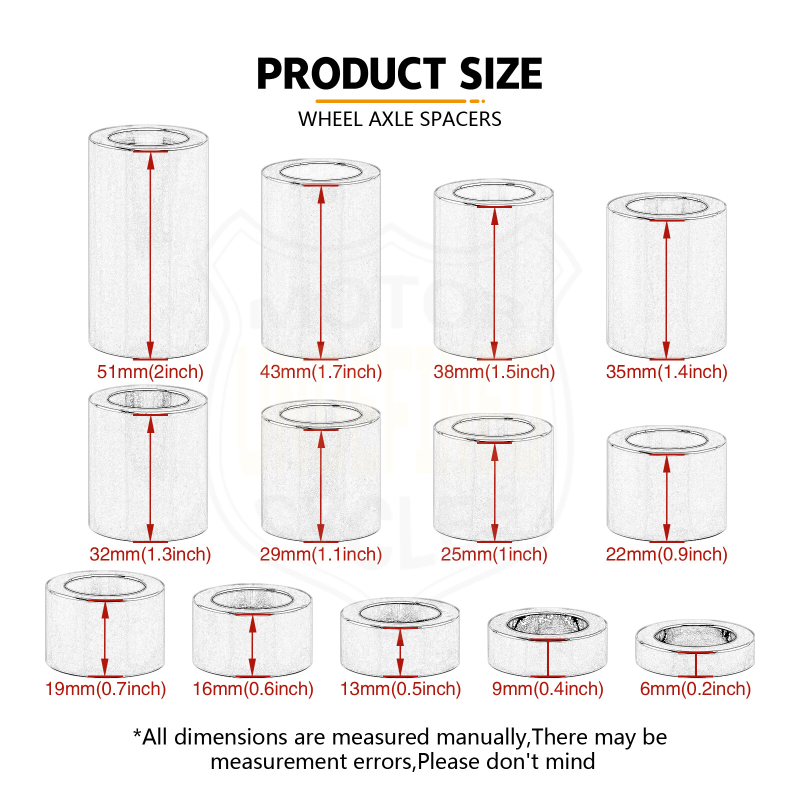 For Harley 1" ID 1-1/2" OD Wheel Axle Spacer Kit Touring Bobber Custom Choppers