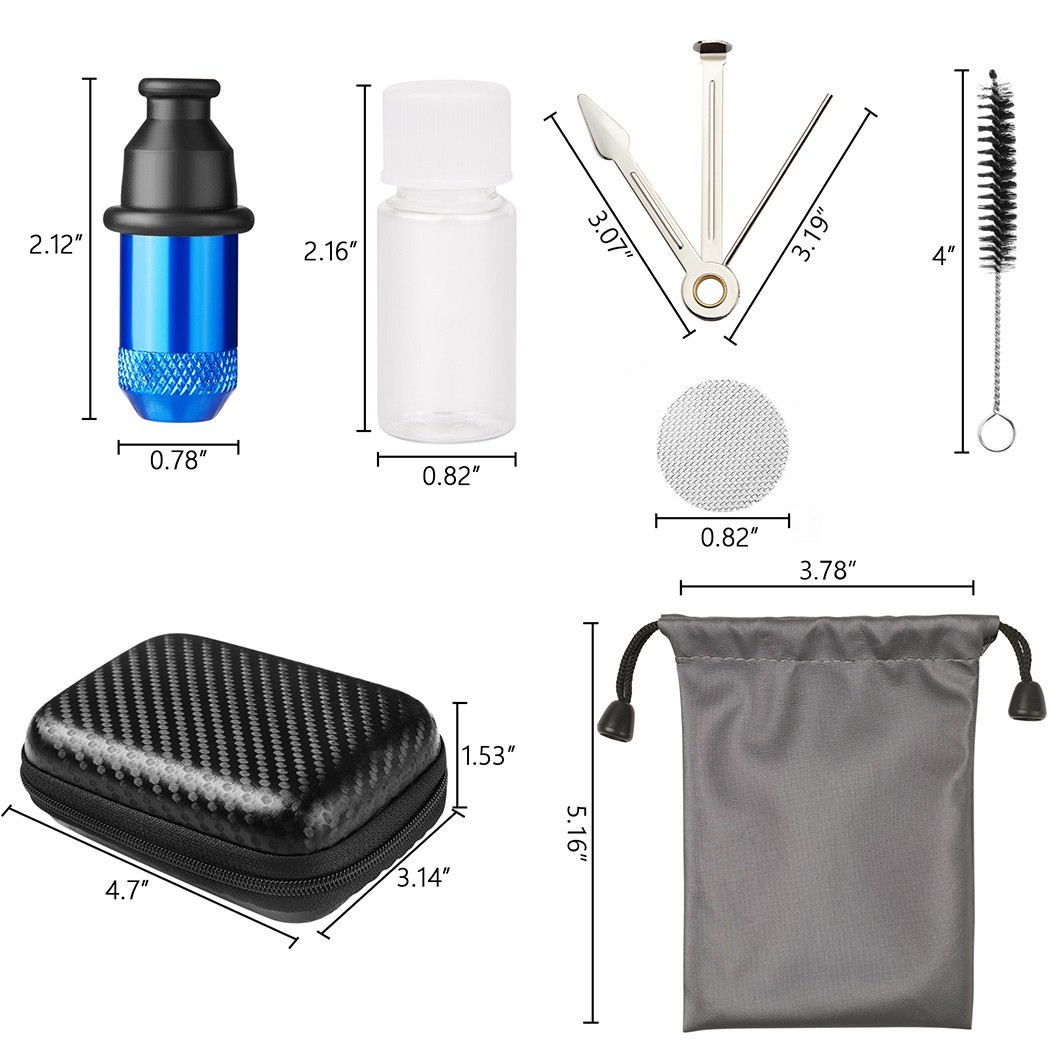 6 Pc Sneak a Toke Mini One Hitter Metal Tobacco Portable Smoking Pipe With Tools