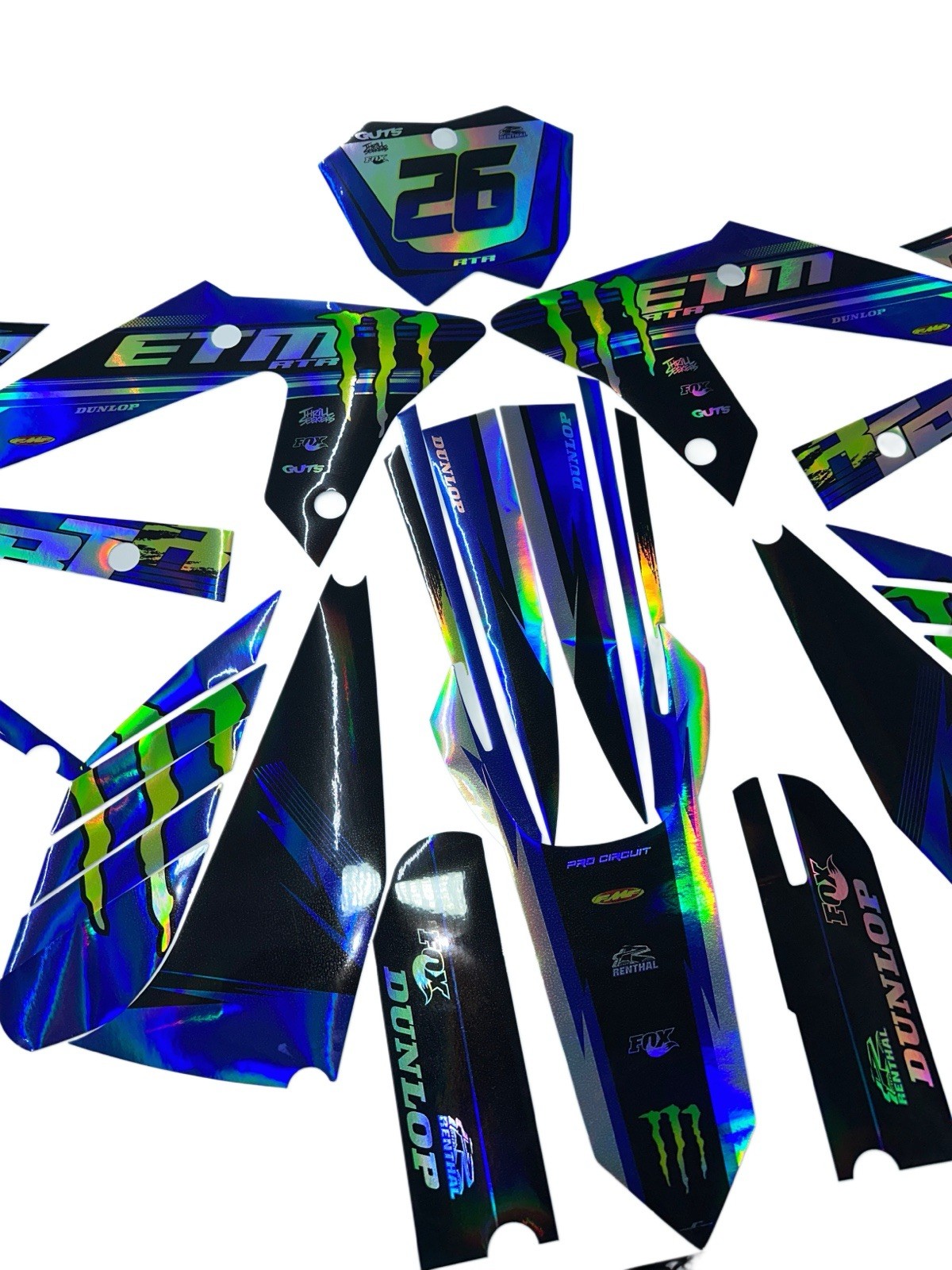 ETM RTR graphics kit decals THICK AND HIGH GLOSS ..... HOLOGRAPHIC FINISH