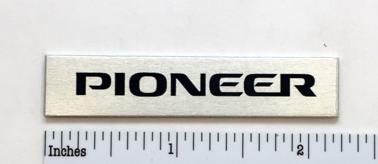 Pioneer Spec Rack Badge Logo Custom Made Aluminum