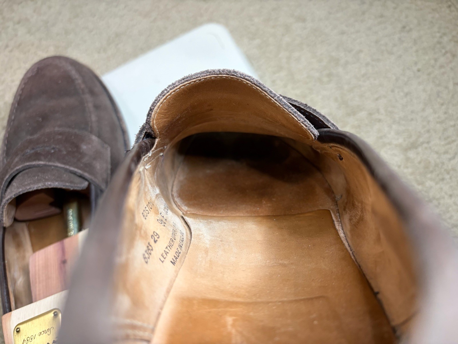 Crockett Jones Boston Suede Penny Loafer Size 9.5E Made In England