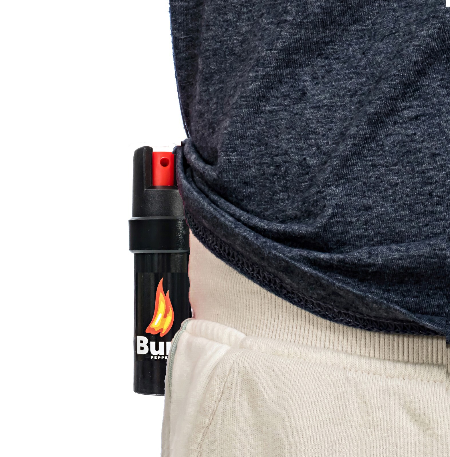 Burn Pepper Spray for Self Defense - 0.84 fl oz with Security Clip Black