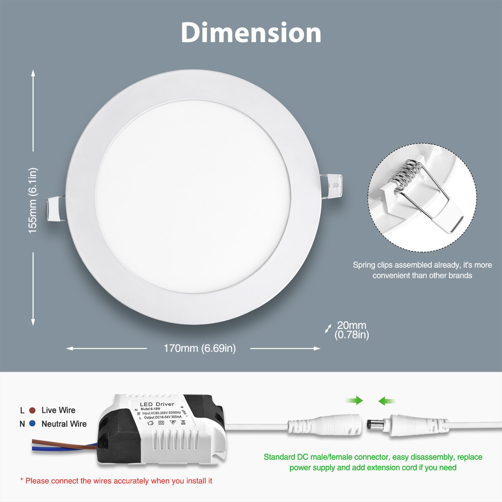 30Pack 6Inch LED Ceiling Lights Ultra-Thin Recessed Retrofits Kit 6000K Daylight