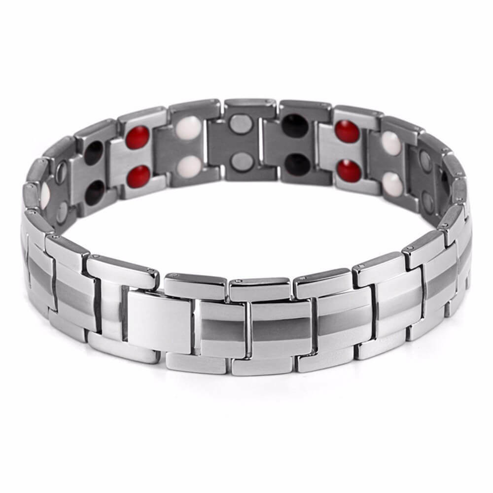 MENS Magnetic Therapy Bracelet 4 Elements Balance Energy Arthritis Pain Relief