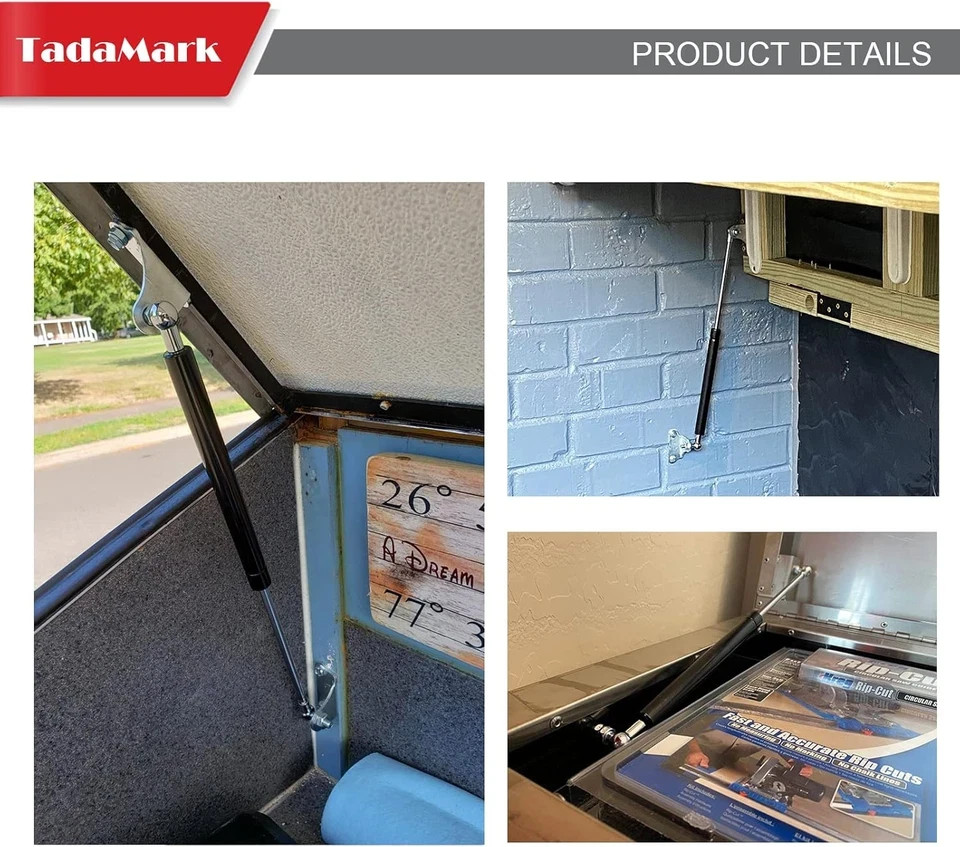 2pc 17" 100lb Gas Struts with Brackets for RV Bed Heavy Duty Lid Hatch C16-10171