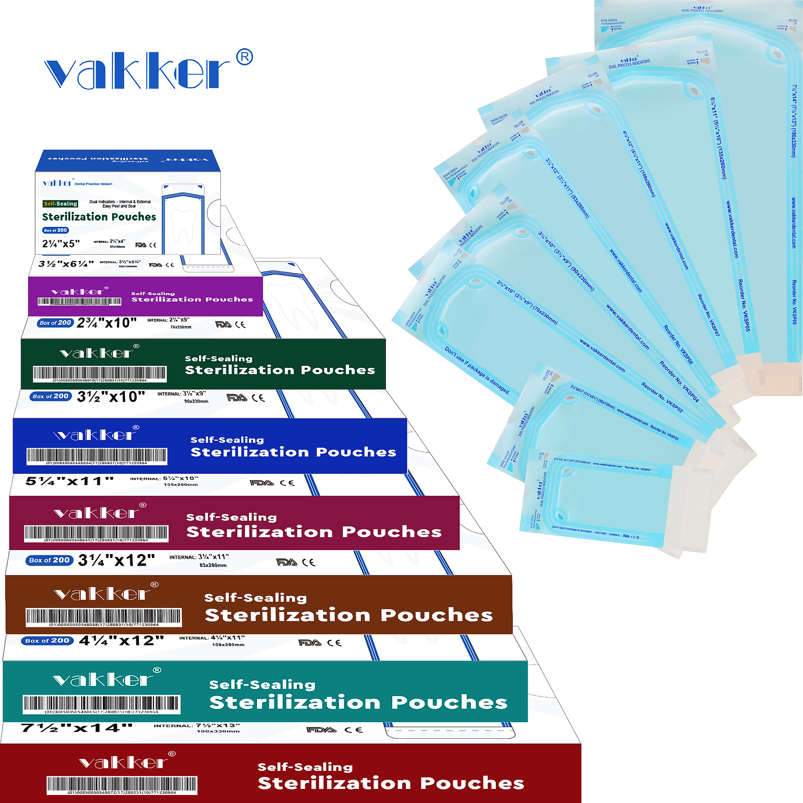 Self Sterilization Pouches Autoclave, Medical Sterilizer Bags Dental Tattoo Nail