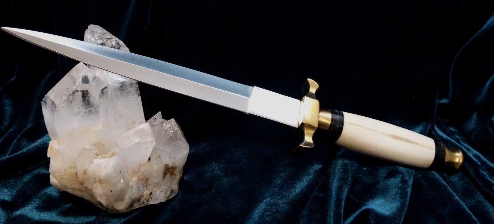 Bone Handled Sleek Dagger Athame with leather shealth Wiccan Pagan Ritual Knife