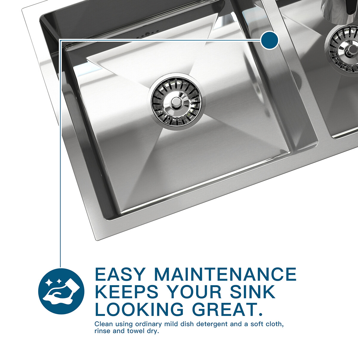 30"/32" Drop In Kitchen Sink Silver Stainless Steel Large Double Bowl Top Mount