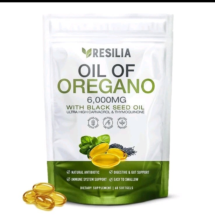 2 in 1 Oil of Oregano & Black Seed Softgels with Carvacrol , Immune Support