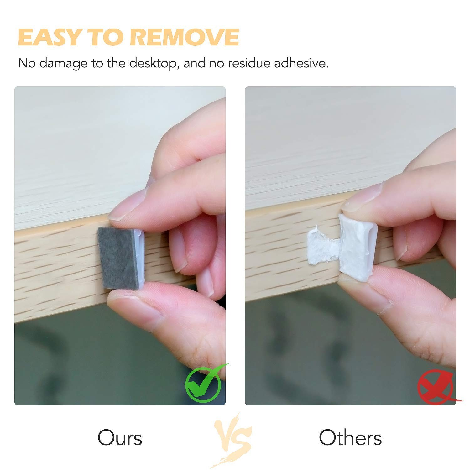 Ethernet Cable Clips, 100 PCS Adhesive Wire Clips, Flat Cord Clips Small Cabl...