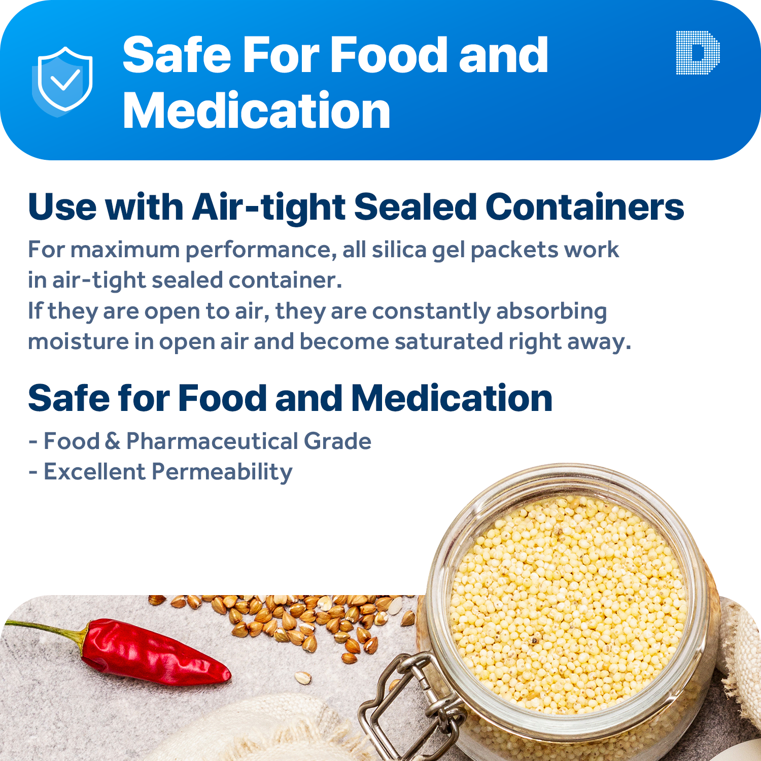 10 gram X 15 PK "Dry&Dry" Silica Gel Desiccant Packets - Reusable(FDA Compliant)