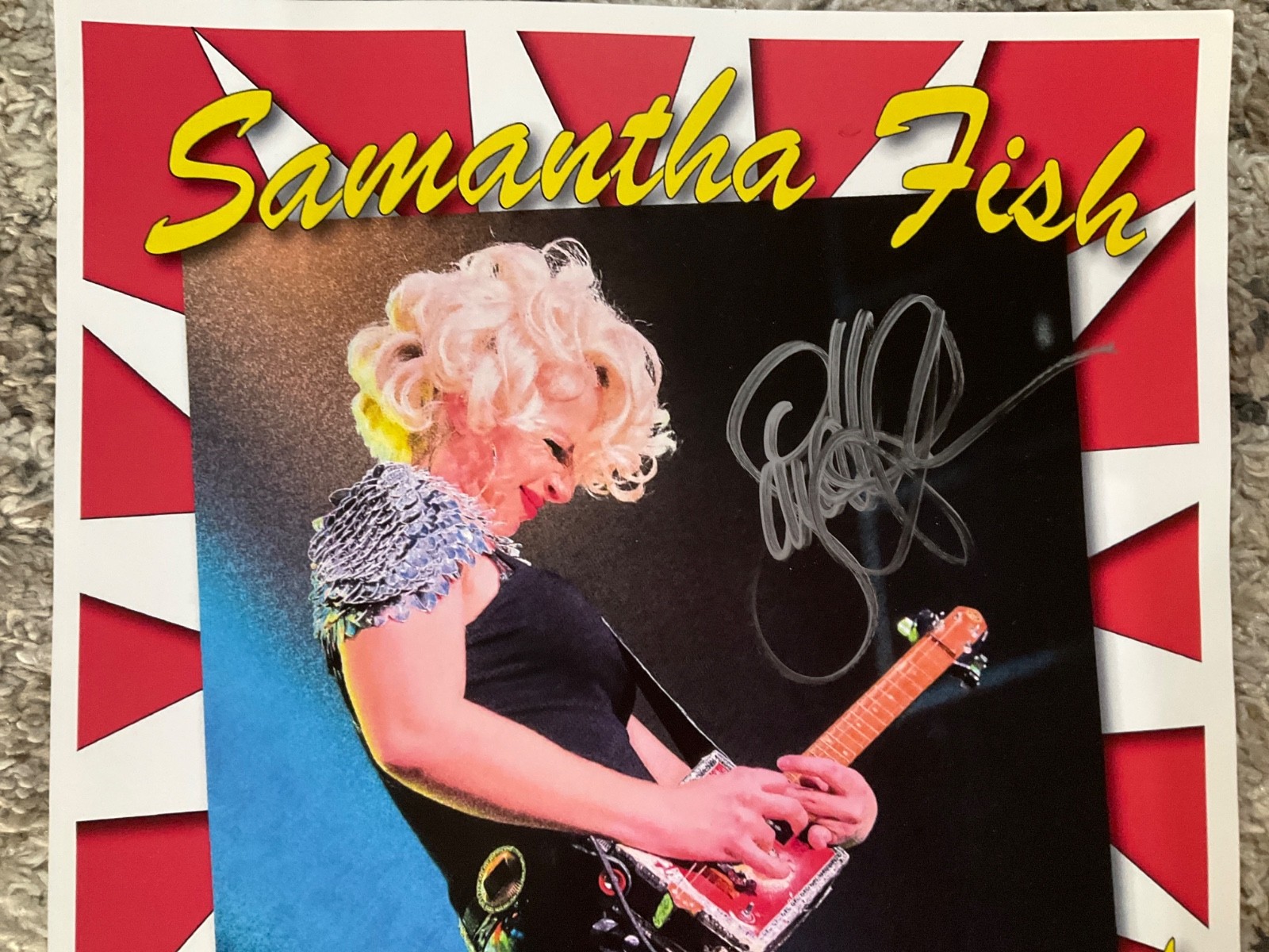 Samantha Fish Signed Poster Cigar Box Guitar Festival 2021 11” x 17”