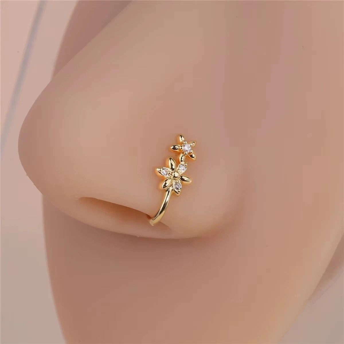 9pcs Nose Rings Non Piercing U-Shaped Nose Stud Elegant Style Non Ring For Women