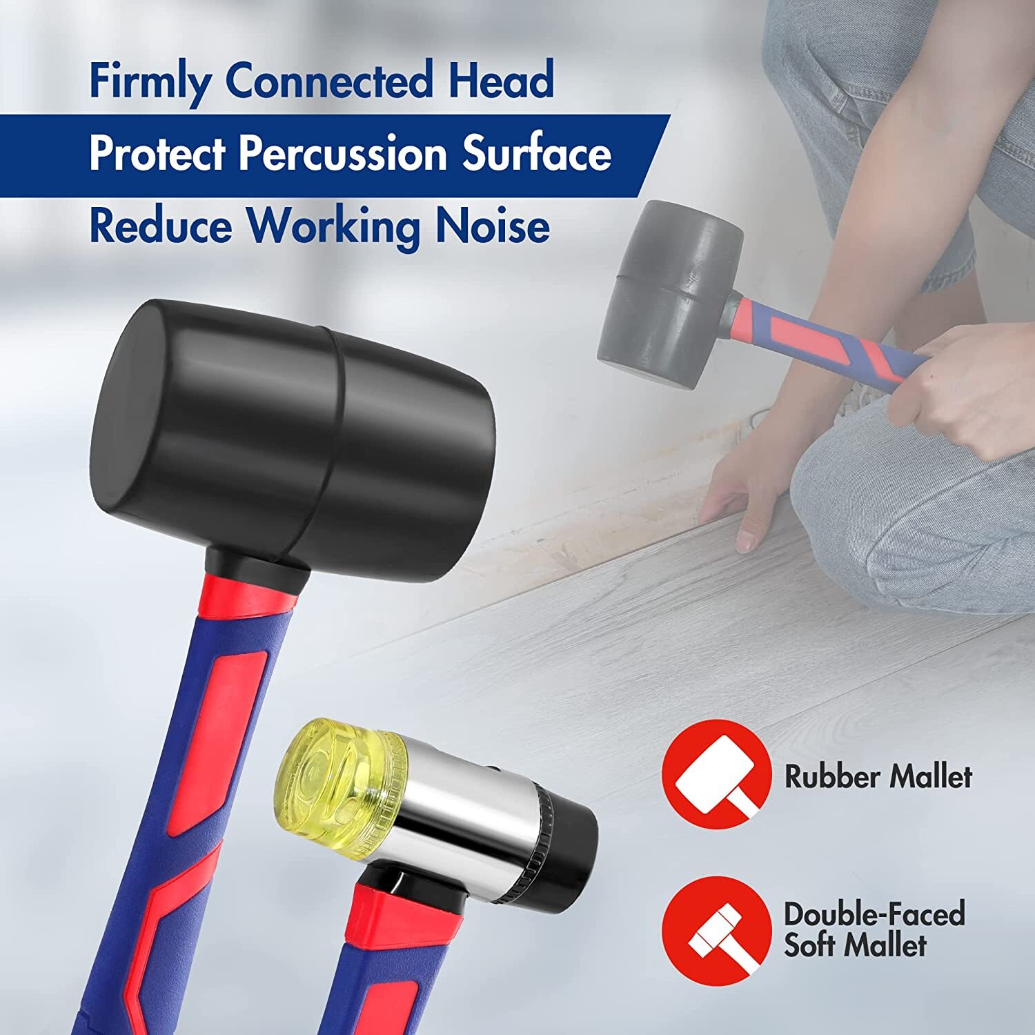 WORKPRO 5-Piece Hammer Set, Forged & Polished Steel Head, Fiberglass Handle NEW