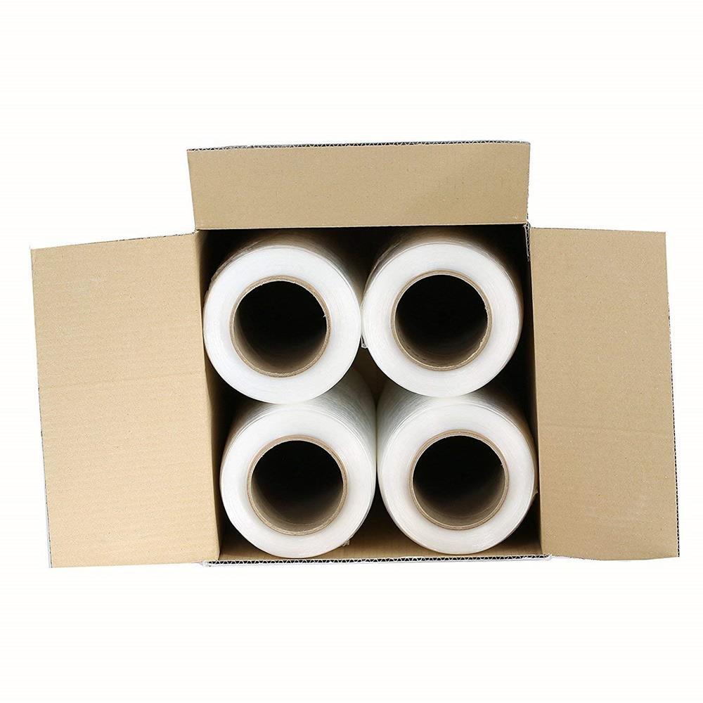 4 Rolls Hand Stretch Plastic Film Shrink Pallet Wrap 18" X 1500 FT Heavy Duty
