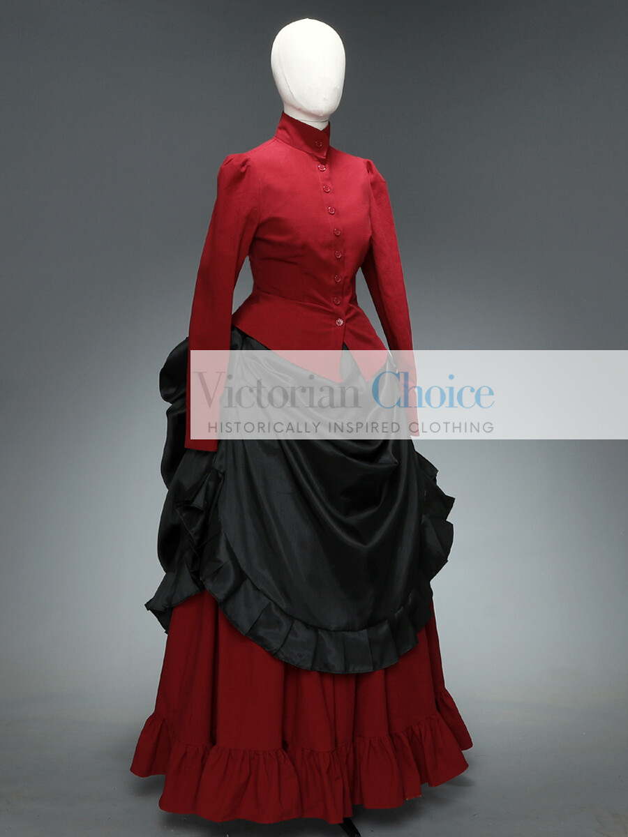 Victorian Steampunk Dark Fantasy Gothic Girl Bustle Dress Comic Con Costume 708