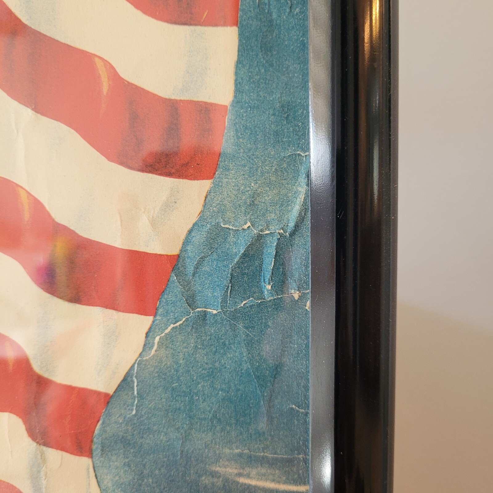 Antique Original WWI Poster Flag of Freedom 1918 21" x 17" Framed USA *READ*