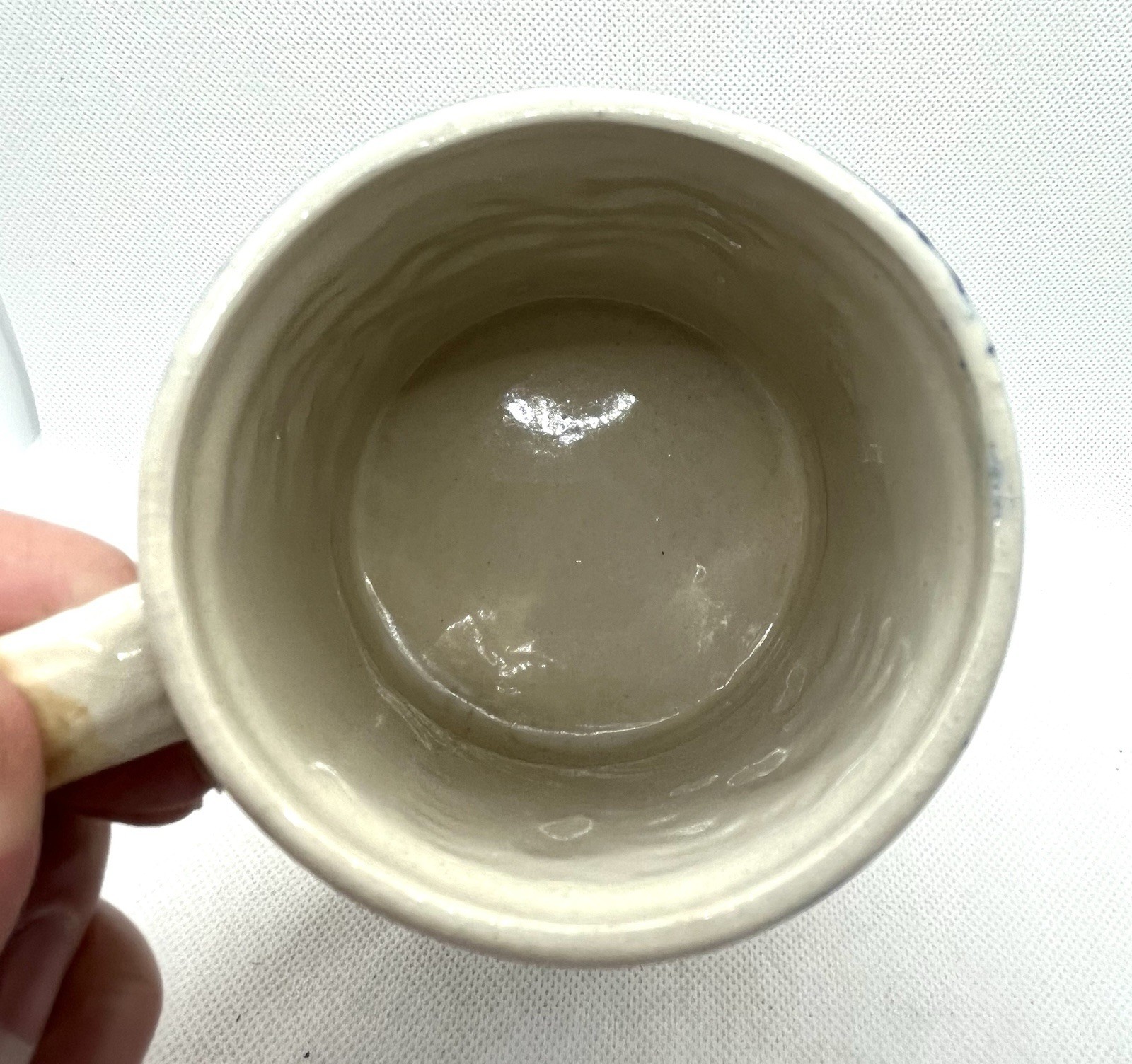 Vintage Ceramic Beer Mugs Cobalt Blue 2 Men In Tavern Scene & Wheat Japan 4”