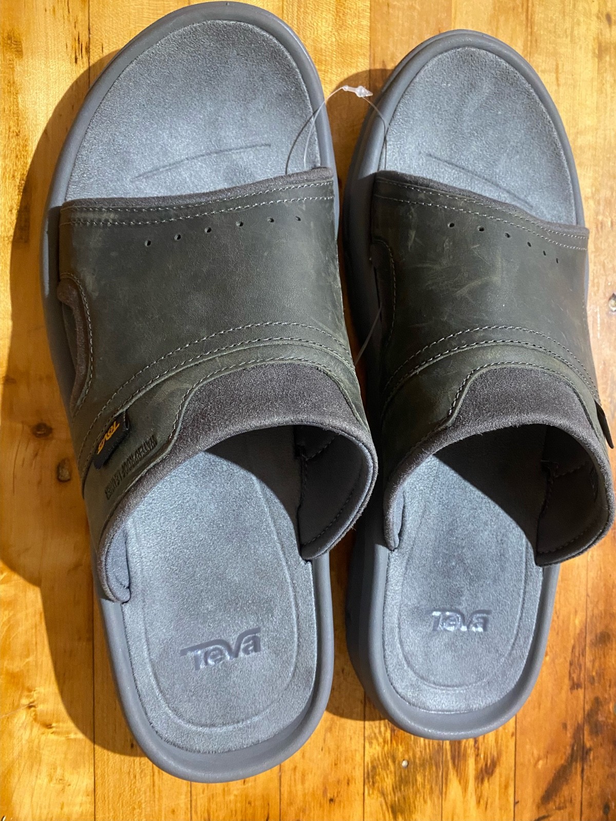 Teva Men's Langdon Slide Sandals gray Leather US Men’s Size 12 NEW