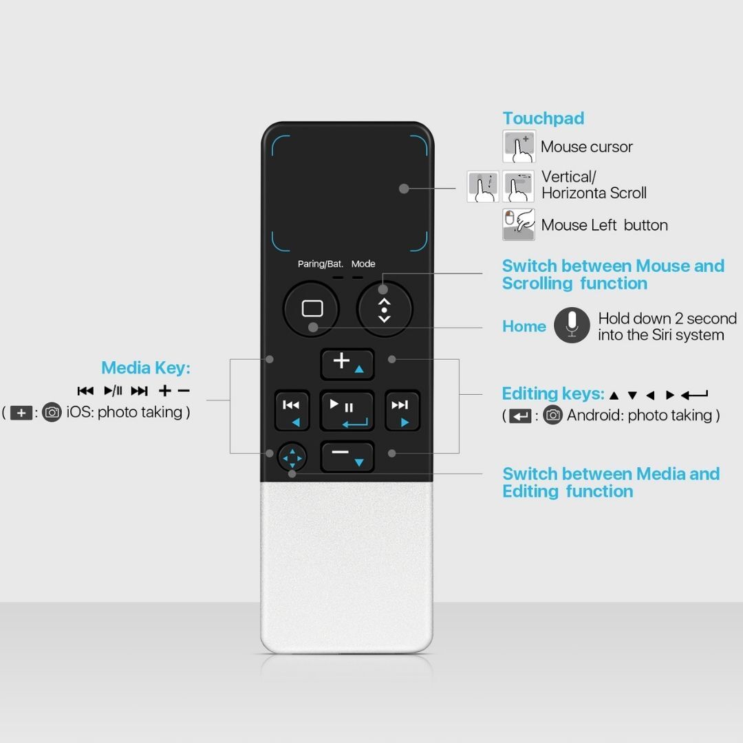 Bluetooth Media Remote Control for iPhone iPad Android PC, iPad Macbook Pro Air