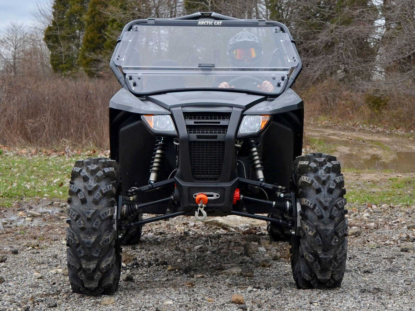 SuperATV Scratch Resistant Flip Windshield for Arctic Cat Wildcat Trail Sport