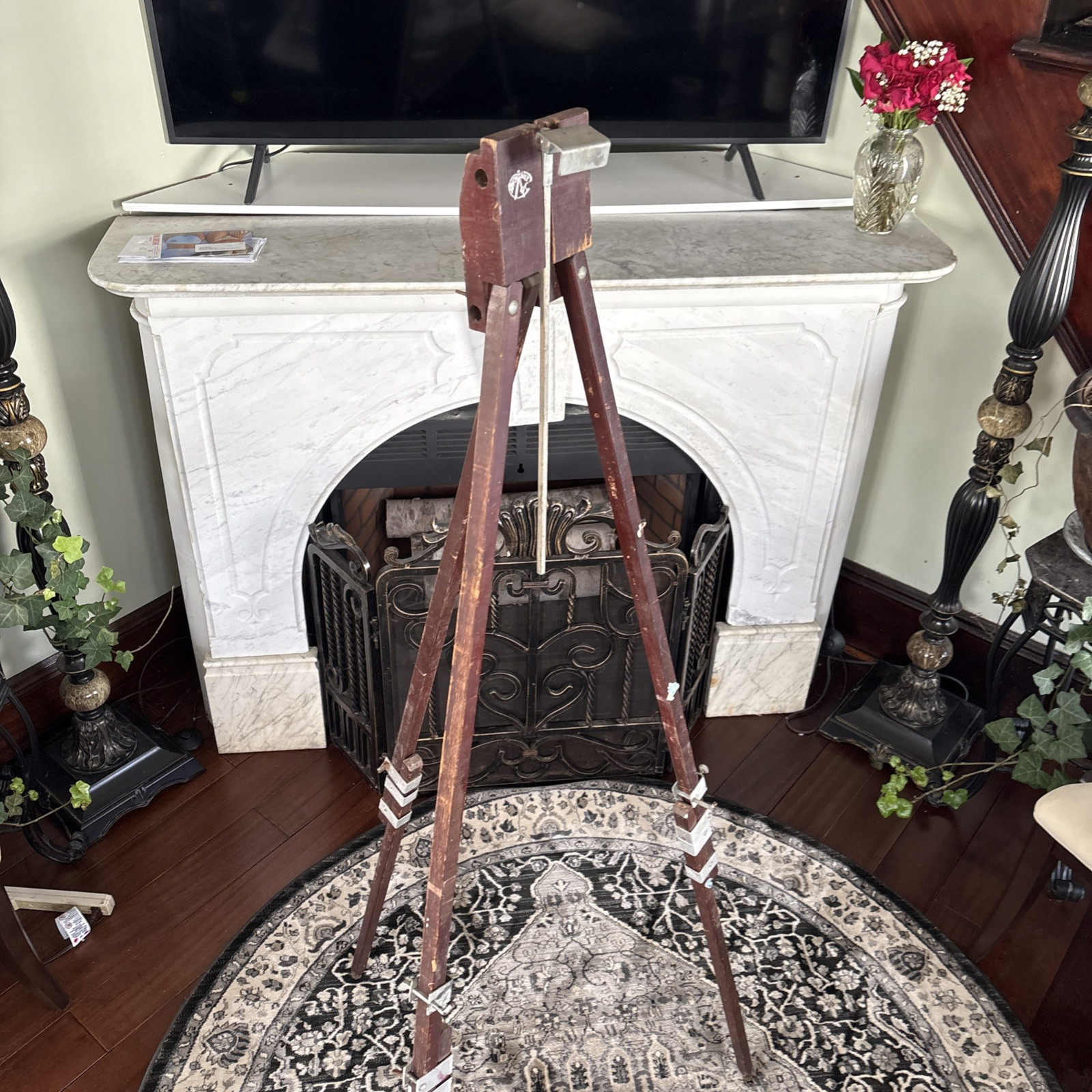 Vintage Anco Bilt 64” Adjustable Brown Wood Artist Painting Easel