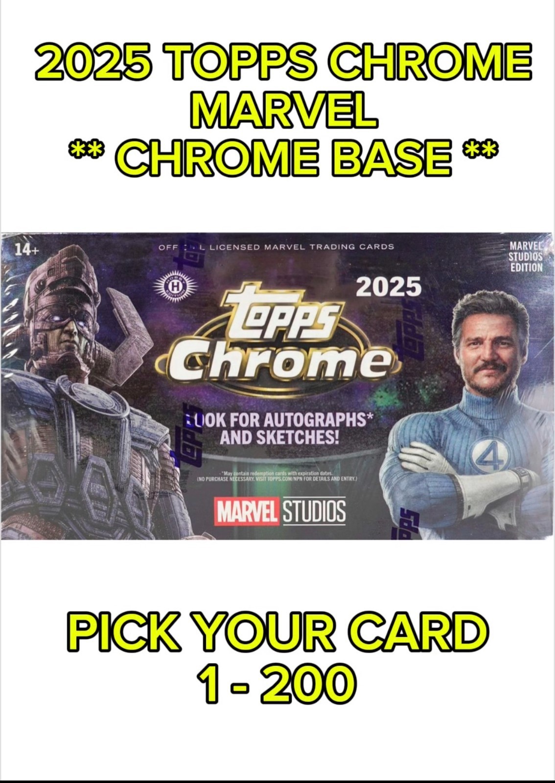 2025 Topps Chrome Marvel Studios Base Set #1-200 Base You Pick Your Card