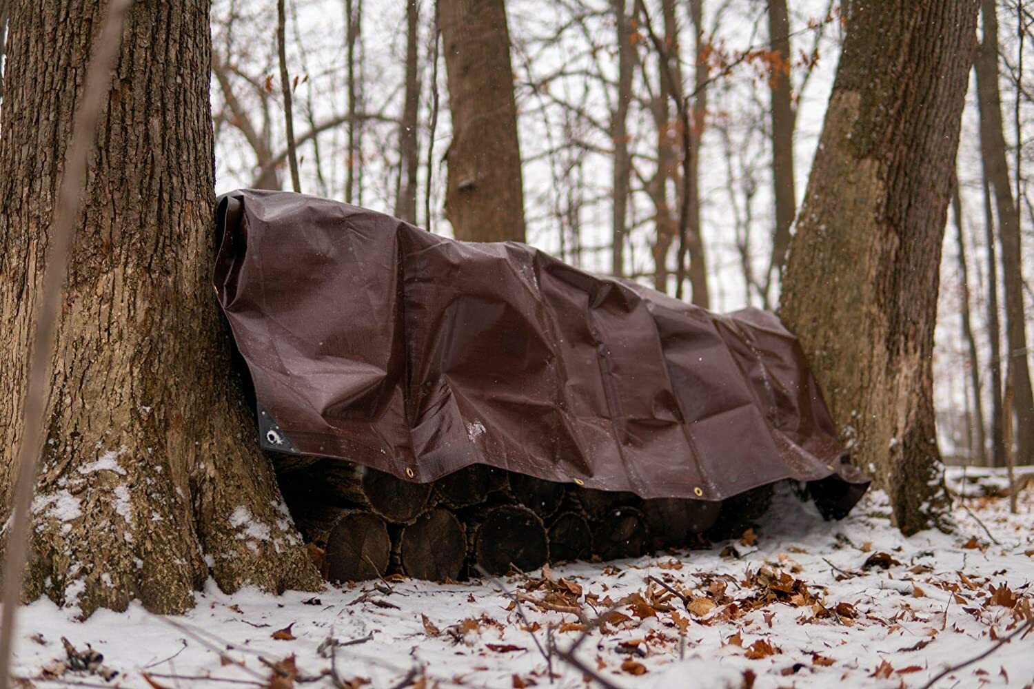 8' X 10' Super Heavy Duty 16 Mil Brown Poly Tarp Cover - Thick Waterproof