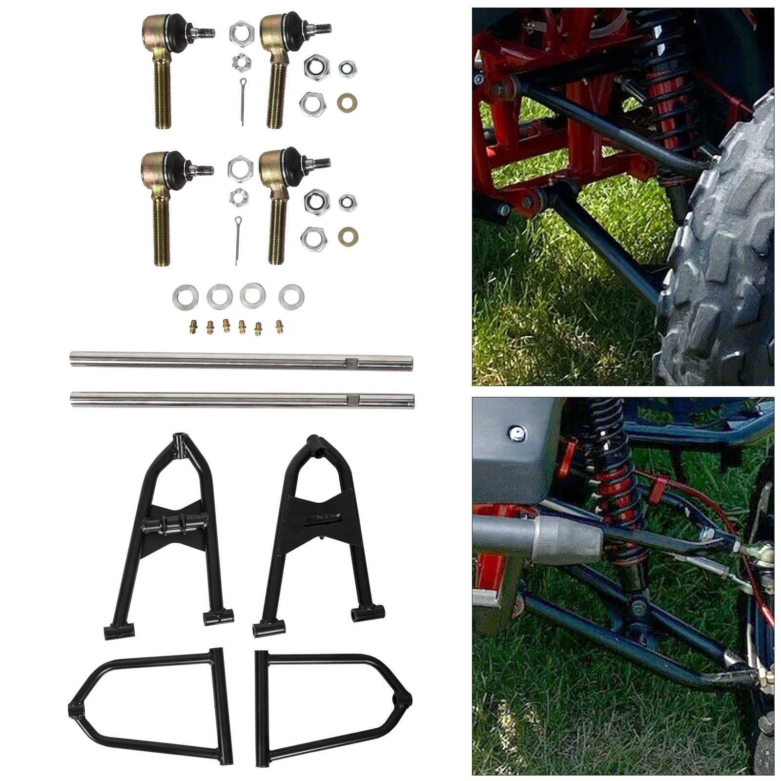 STAINLESS EXTENDED WIDER +2+1 A-ARMS FOR 1987-2006 YAMAHA BANSHEE 350 YFZ350 ATV