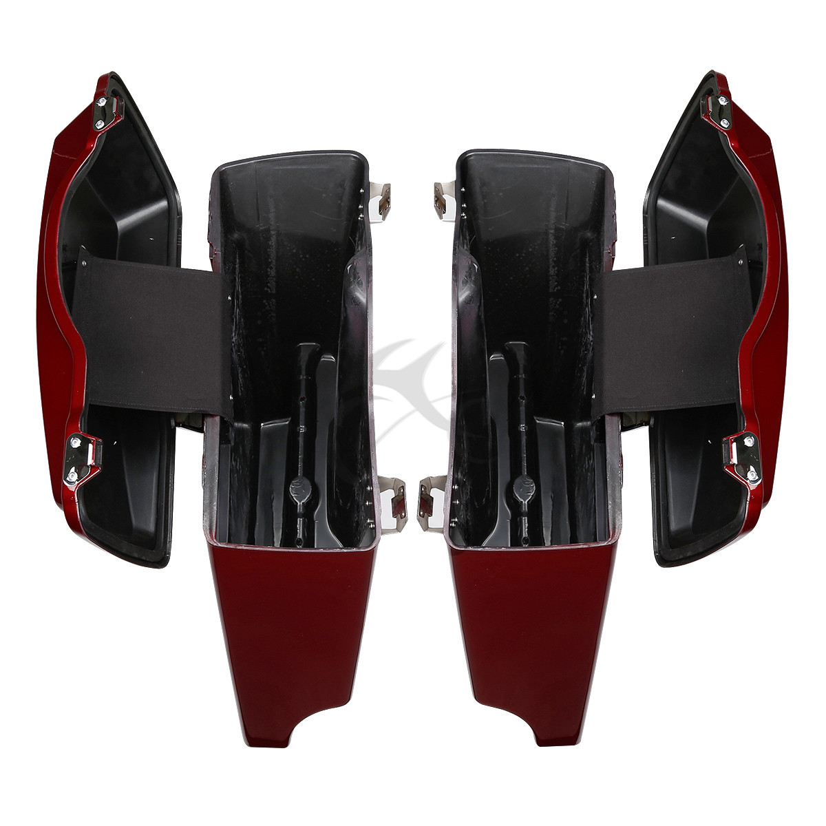 5" Stretched Saddlebags Fit For Harley Electra Glide 93-13 Velocity Red Sunglo