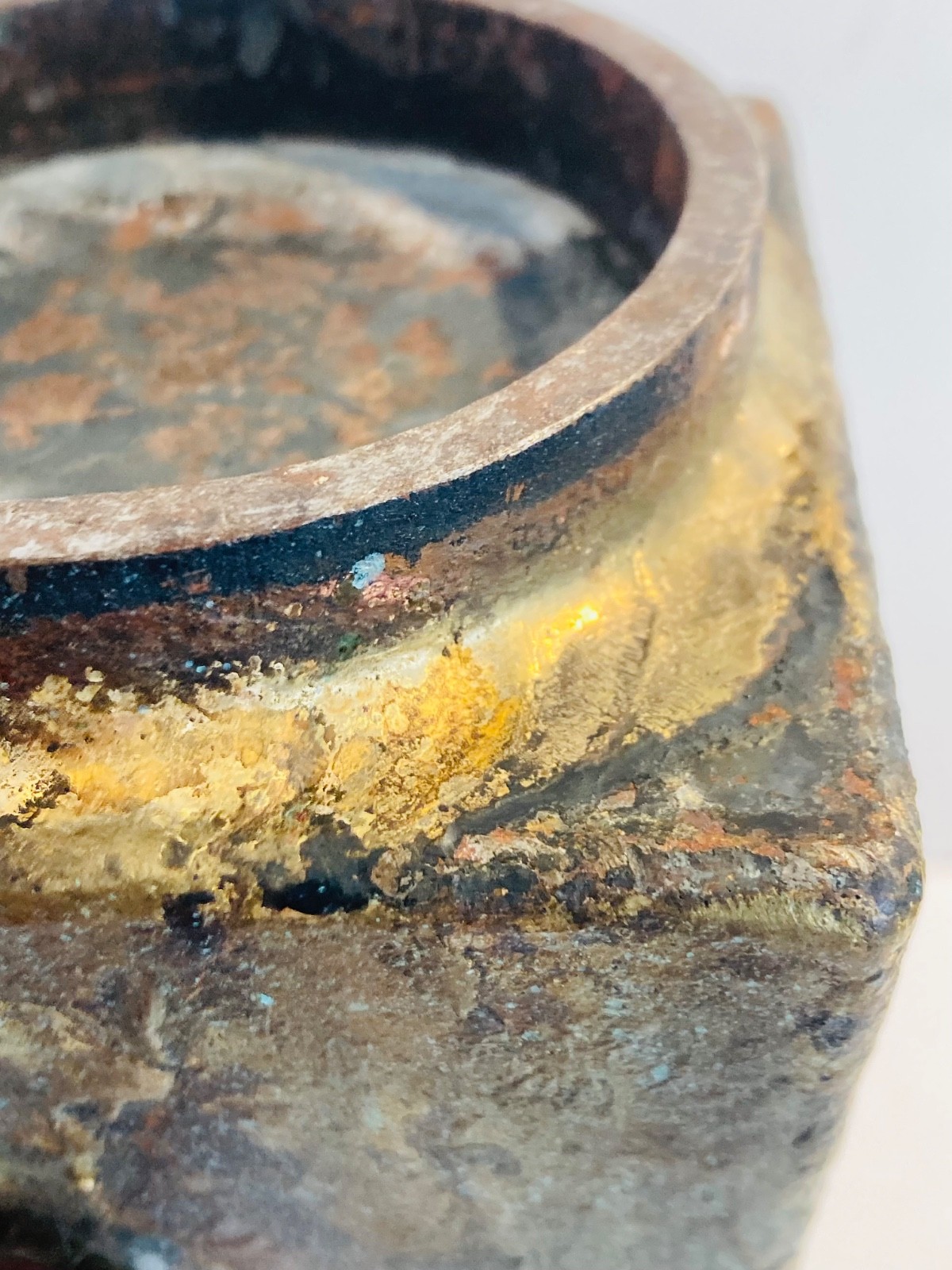 Beautiful MCM Metal Brutalist Bronze Vase Handmade Sculpture