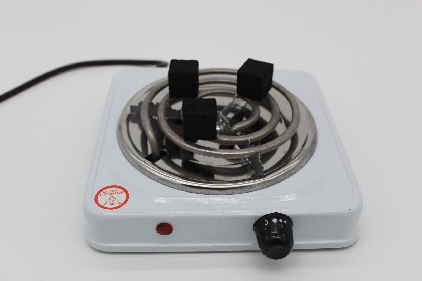 OTHAMN Electric Single Burner Stove Hot Plate 1000W Cast Iron Countertop White