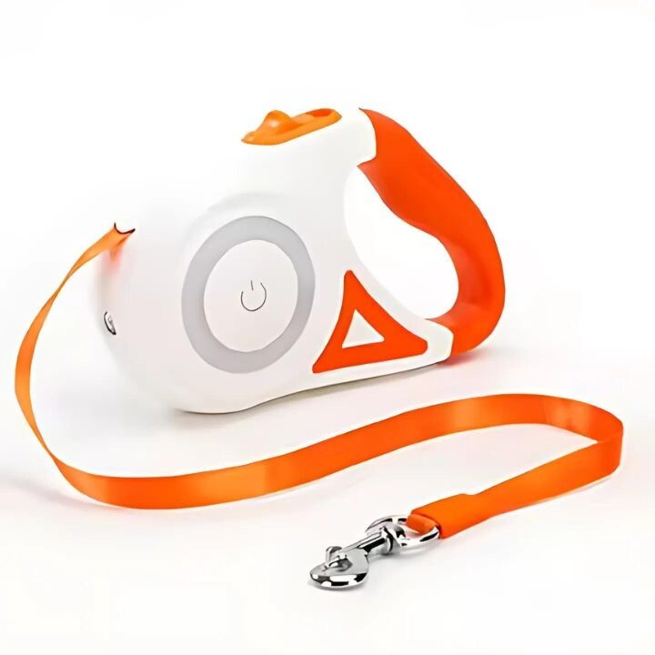 16.5ft Retractable Dog Leash w/ LED Light – Ergonomic Grip, Night Safety Walks