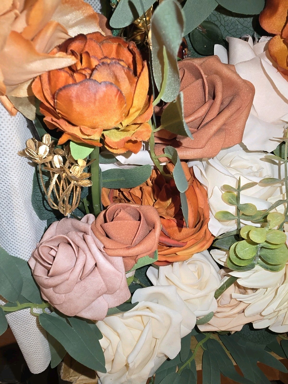 Ling's Moment Burnt Orange Artificial Wedding Arch Flowers Kit Pack of 4