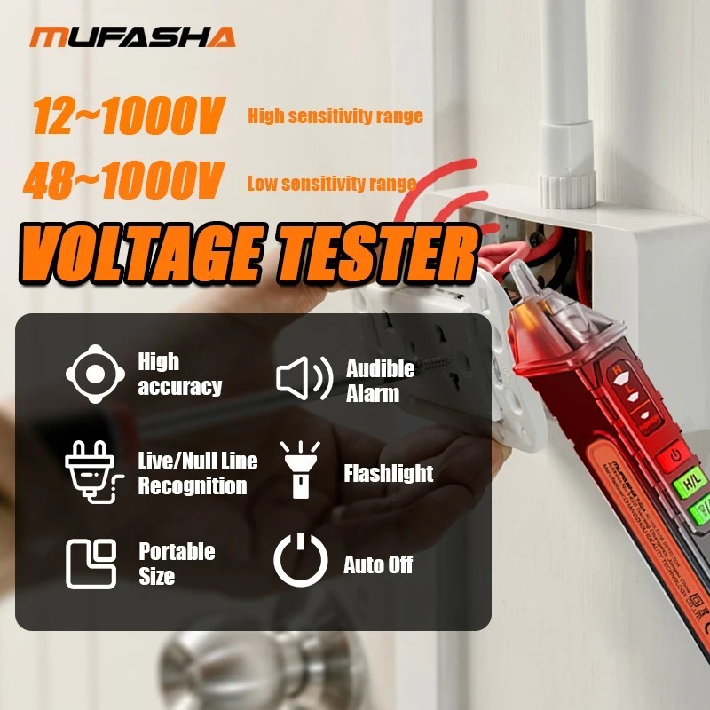 Non‑Contact Voltage Tester Pen AC 12‑1000V Smart Breakpoint Finder Detector