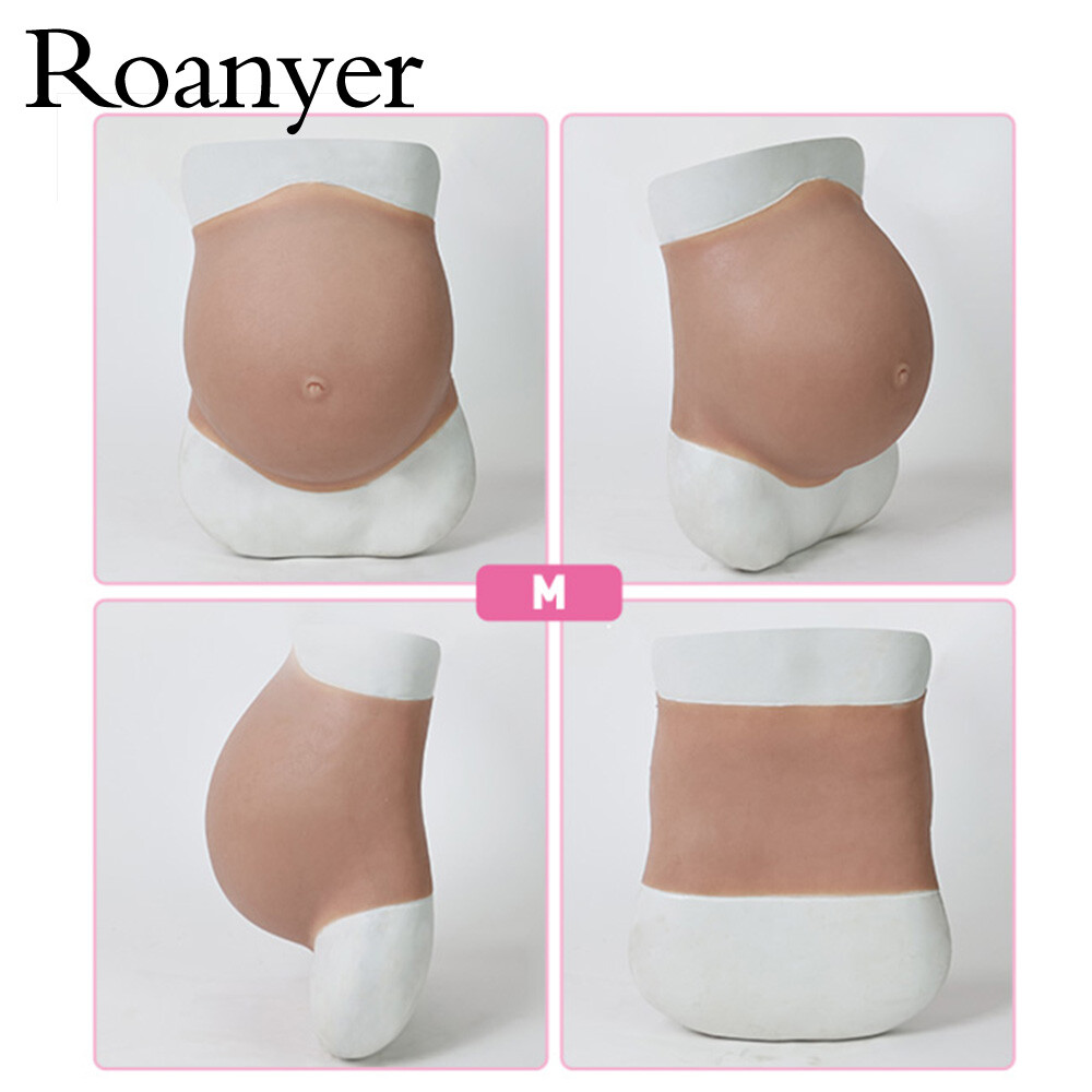Roanyer Silicone Fake Belly Pregnant Bump 3-9 Months for Crossdresser Props