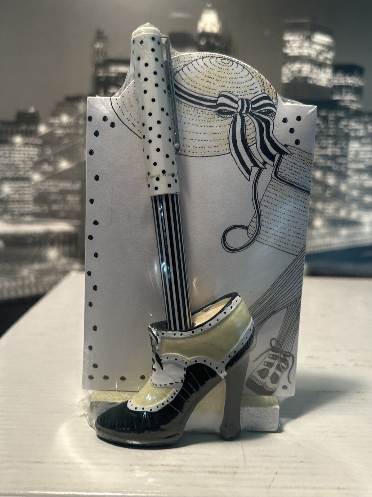 Lady Jayne Ltd Women’s Fashion Notepad & Pen Desktop Holder Set Vtg 90s Sealed