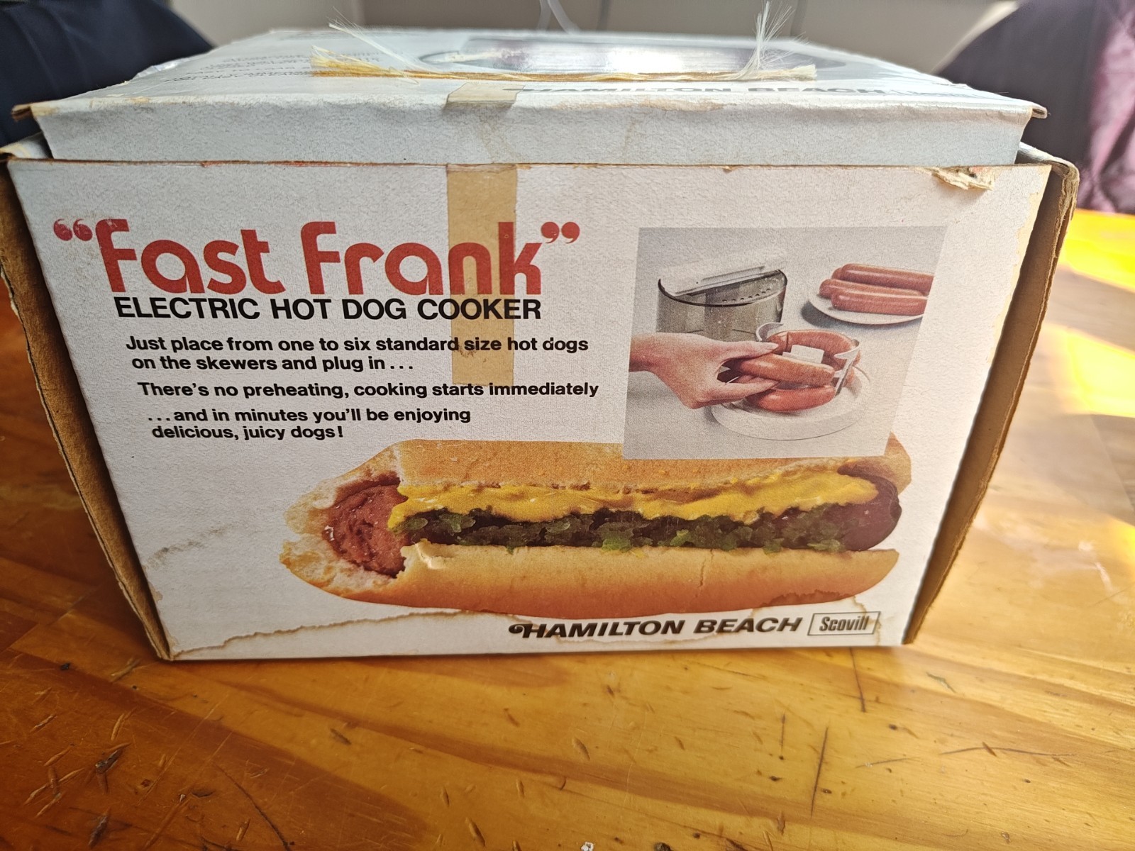Vintage Hamilton Beach Fast Frank Electric Hot Dog Cooker Model 489 New Open Box