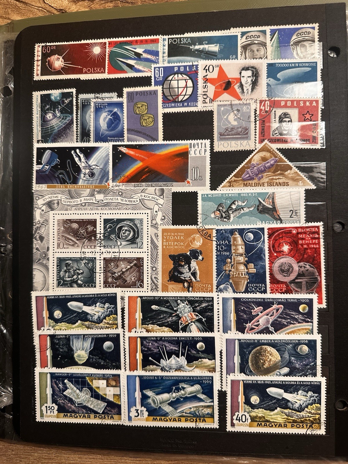 Cold War Space Race Stamp Collection USSR NASA Apollo Vostok Thematic Lot