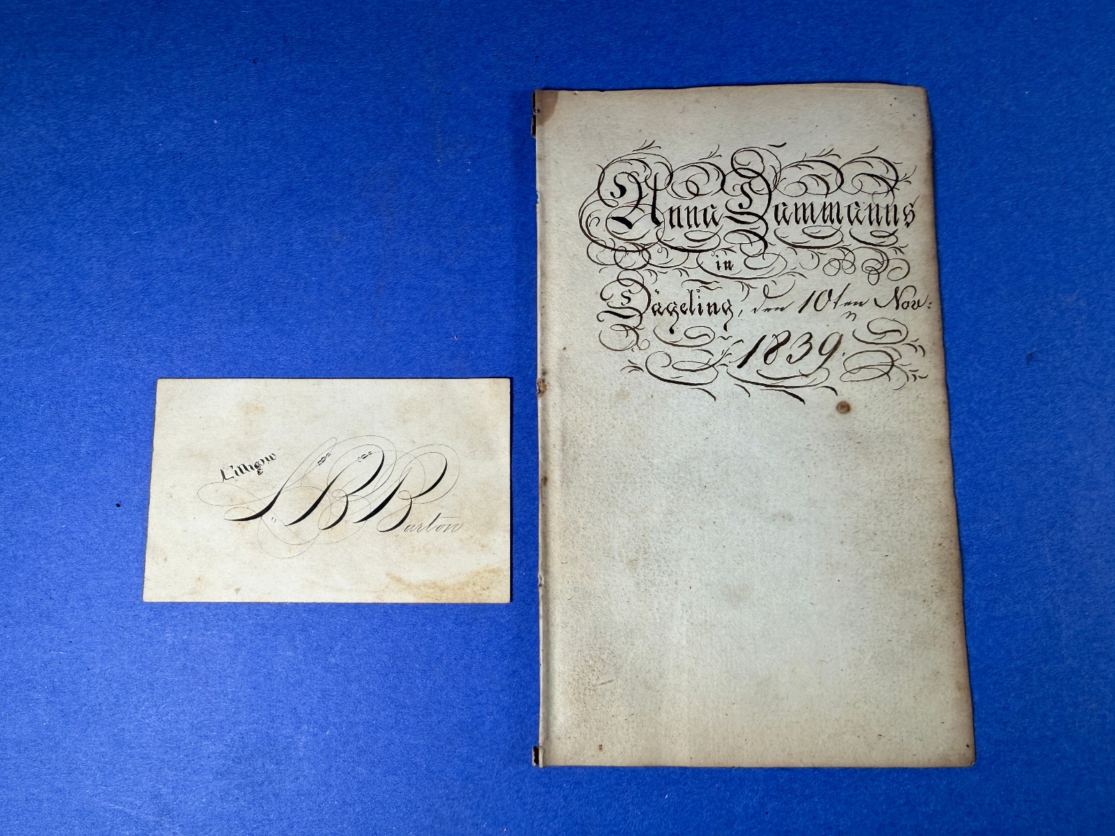 1839 GEORGIAN ANTIQUE HANDWRITTEN BOOK PAGE PENMANSHIP FOLK ART CALLIGRAPHY CARD