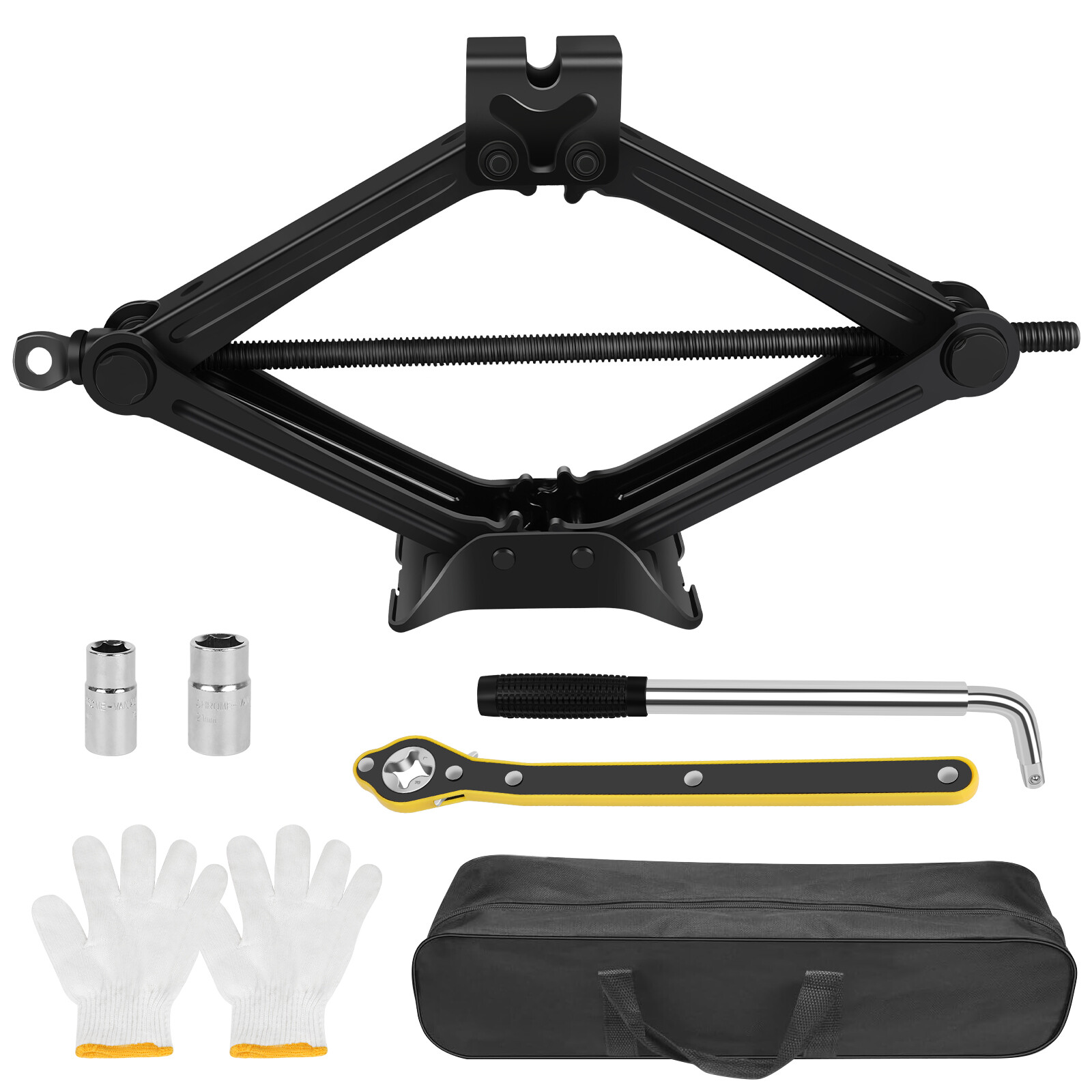 Scissor Jack 2.5 Ton 5512lbs Steel Scissor Car Kit Lift Jack Kit w/Lug Wrench US