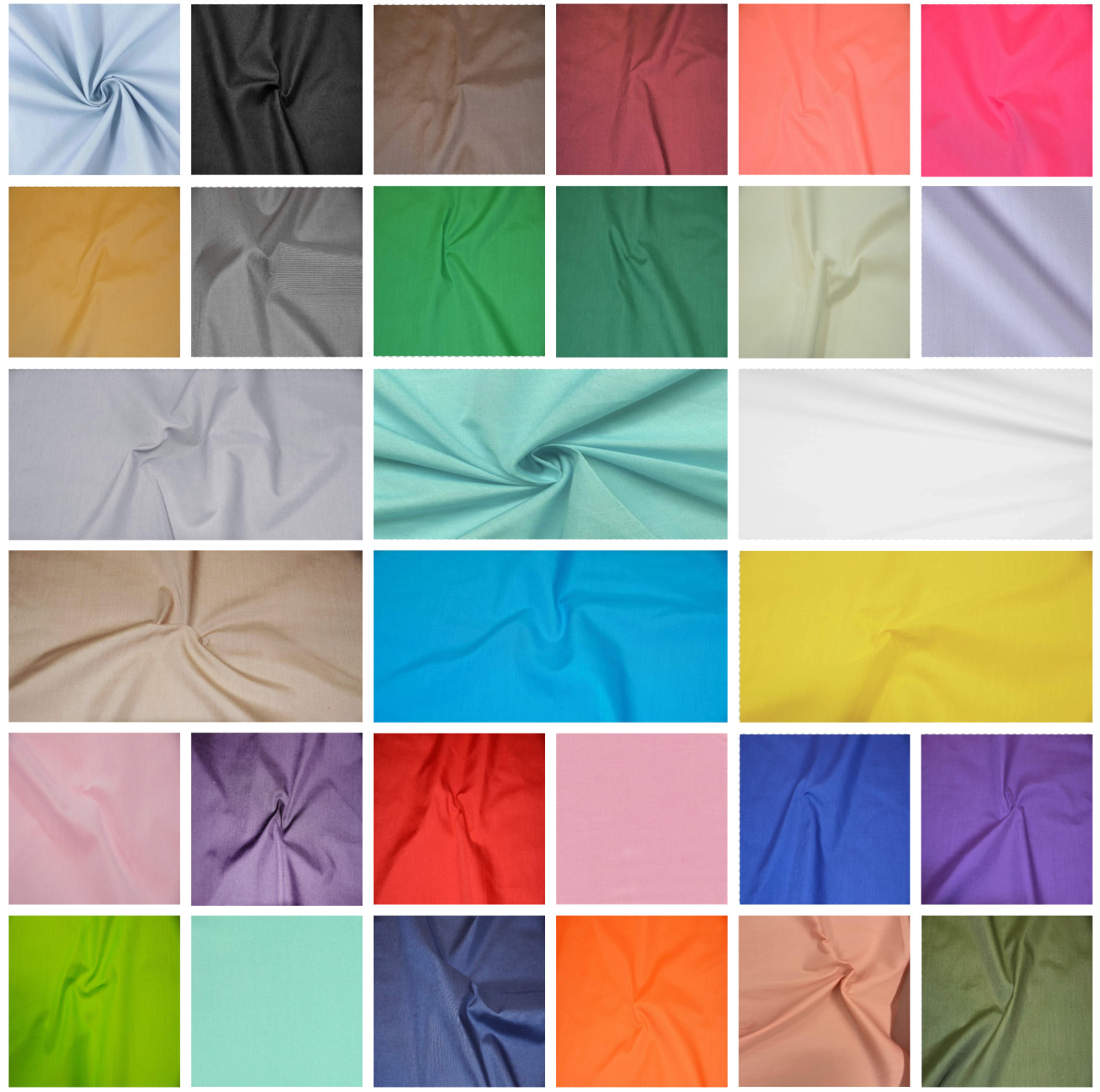 60" Wide Premium Cotton Blend Broadcloth Fabric by The Yard