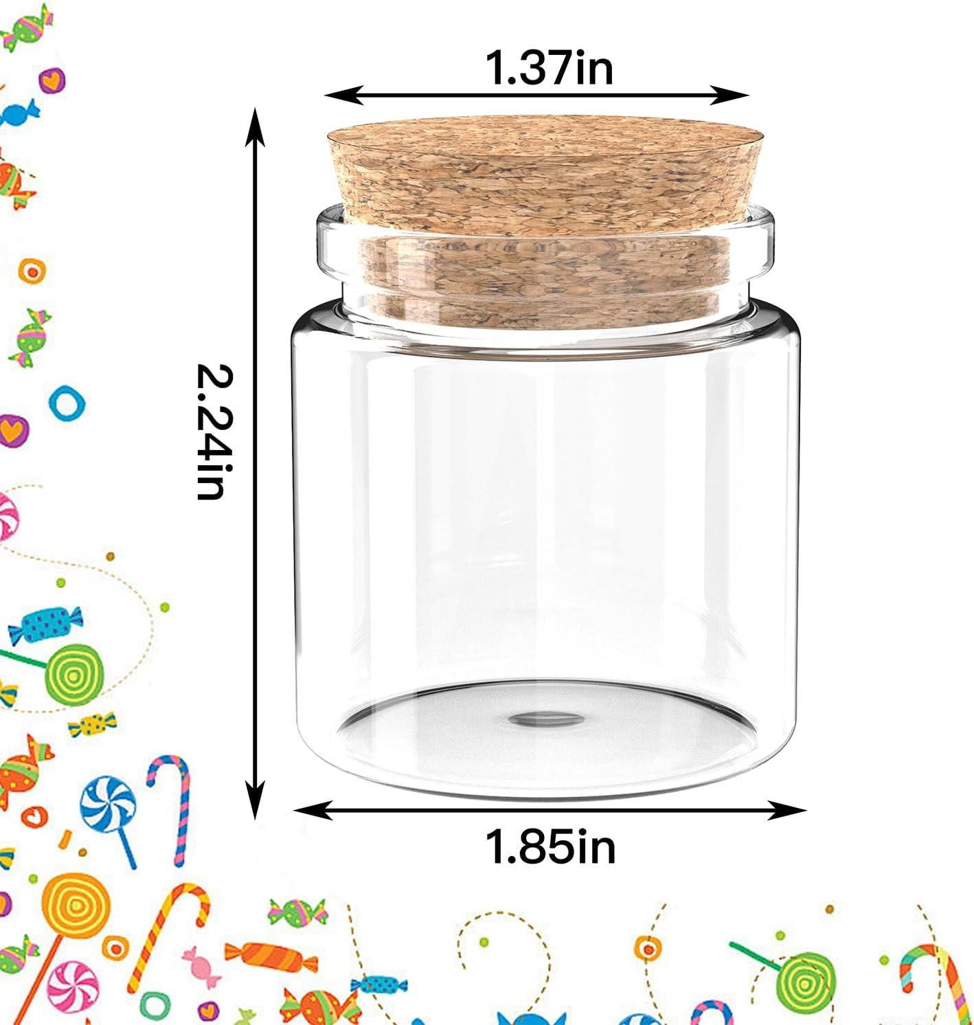 24 Pack 1.7 Oz Glass Bottles with Cork Stoppers,50 ML Mini Small Glass Bottles