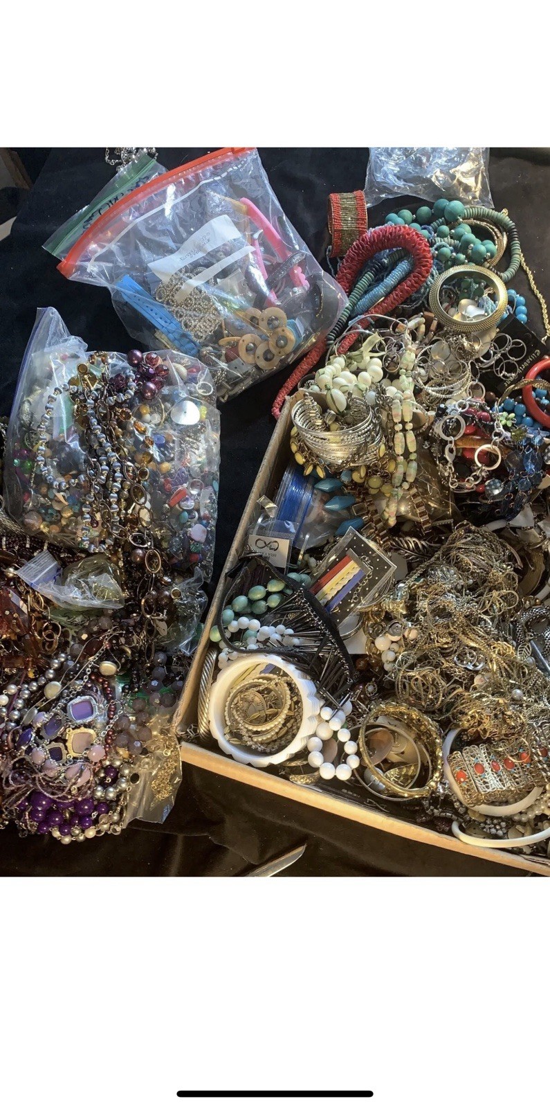 6+ Lbs. POUNDS Unsearched Huge Lot Jewelry Vtg-Now Junk Art Craft Treasure Hunt