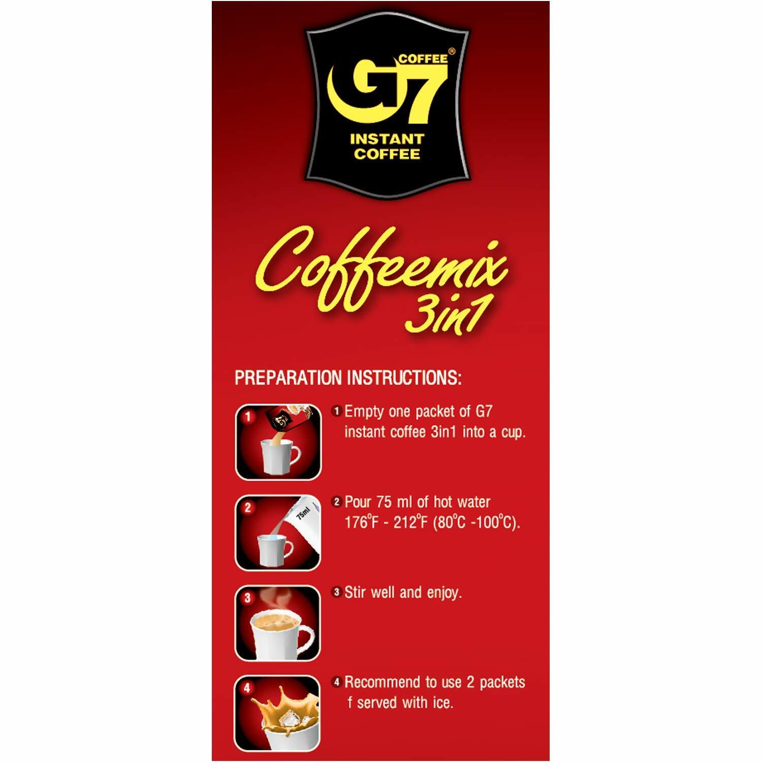 G7 3-In-1 Instant Vietnamese Coffee Mix 100 Sticks x16g