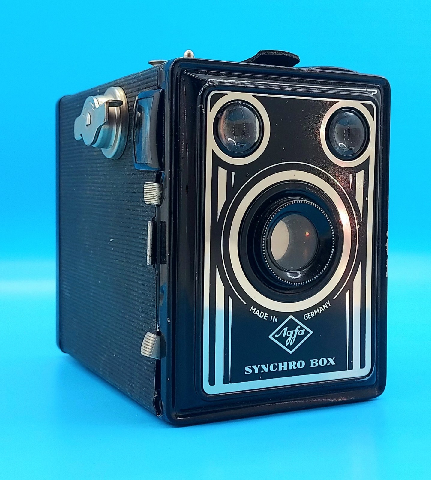 Agfa Synchro Box Camera, Germany 1950s, Art Deco, 120 Rollfilm 6x9 Untested
