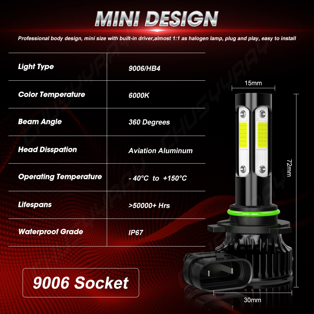 For Chevy Silverado 1999-2002 Tahoe 2000-2006 6000K LED Headlights Lights Bulbs